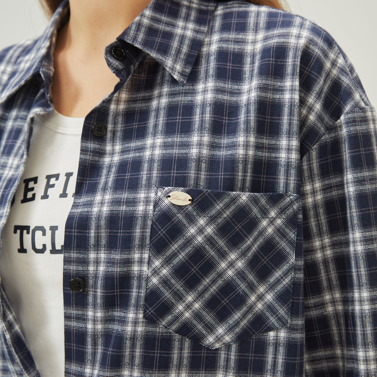 قميص كاروهات قطعتين للنساء