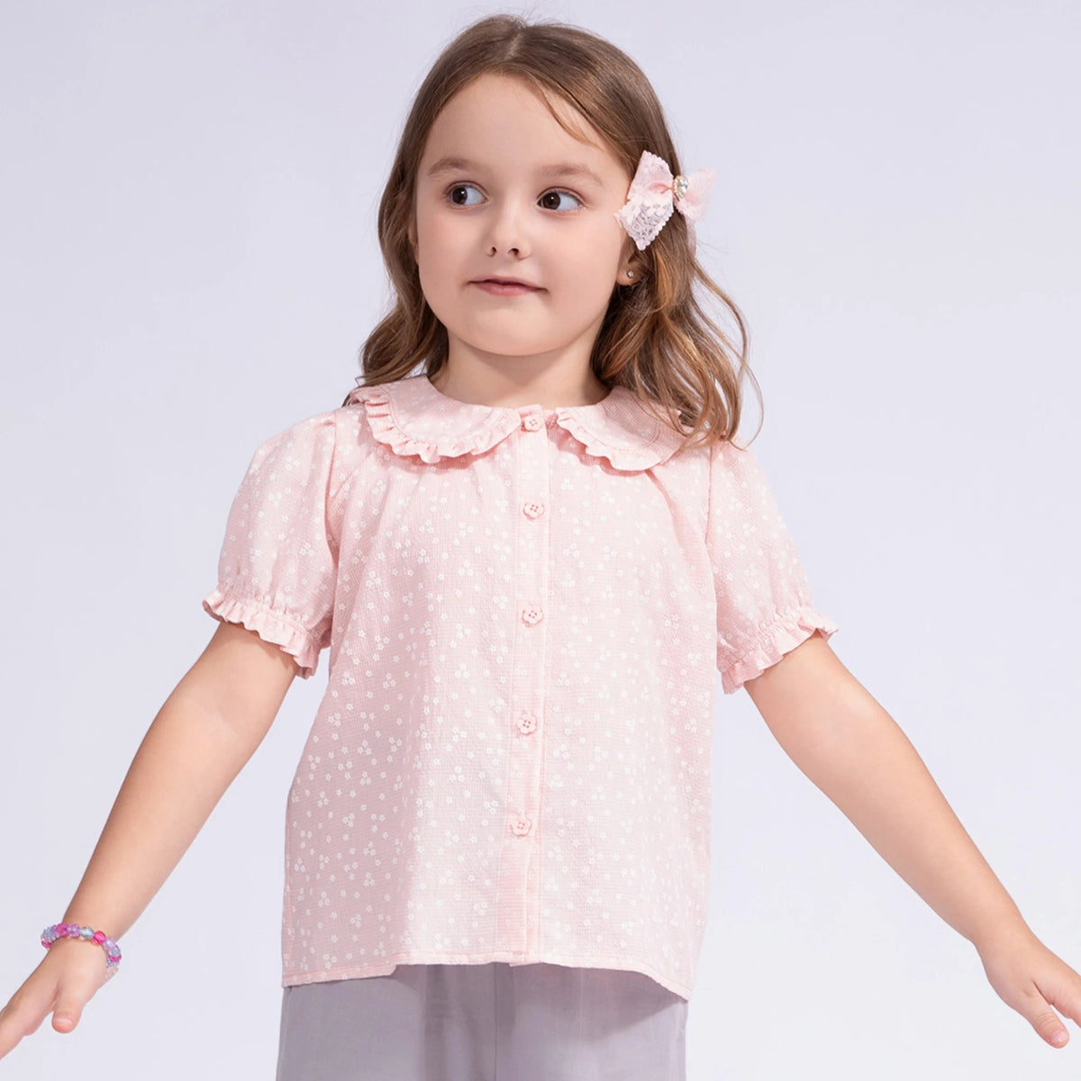 Floral Shirt for Girls Pink Image