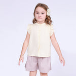 Light Yellow Striped Shirt for Girls Image