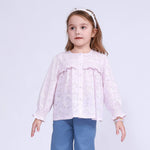 Light Purple Floral Shirt for Girls Image