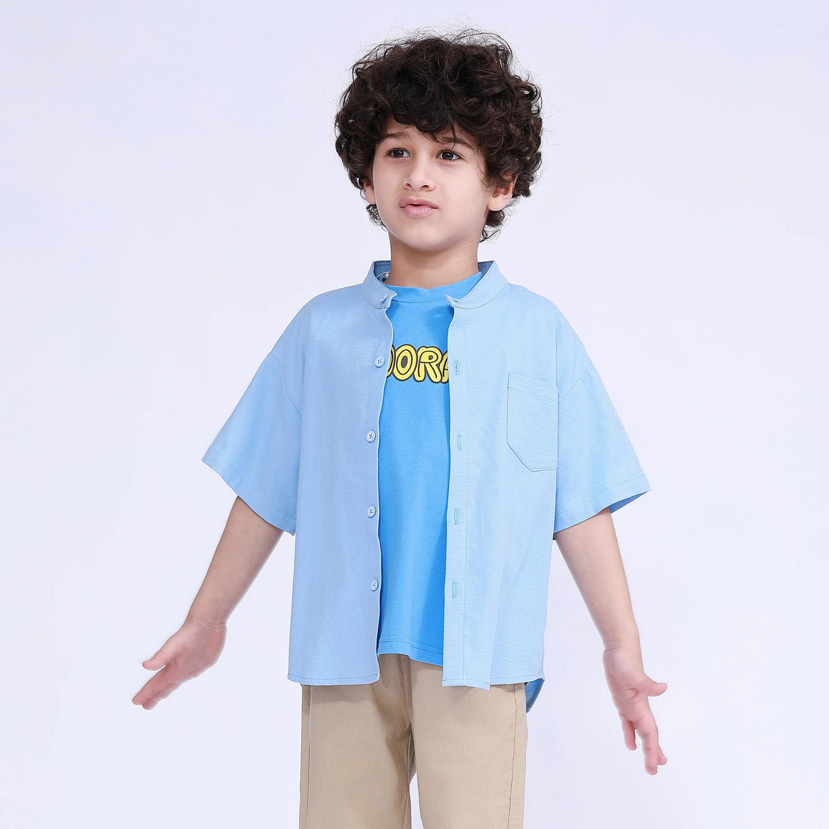 Plain Shirt for Boys Blue Image