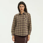 Green Elegant Checked Shirt for Women Image