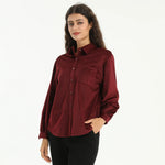 Maroon Elegant Plain Shirt for Women Image