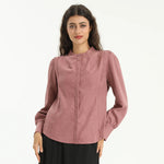 Pink Elegant Plain Shirt for Women Image