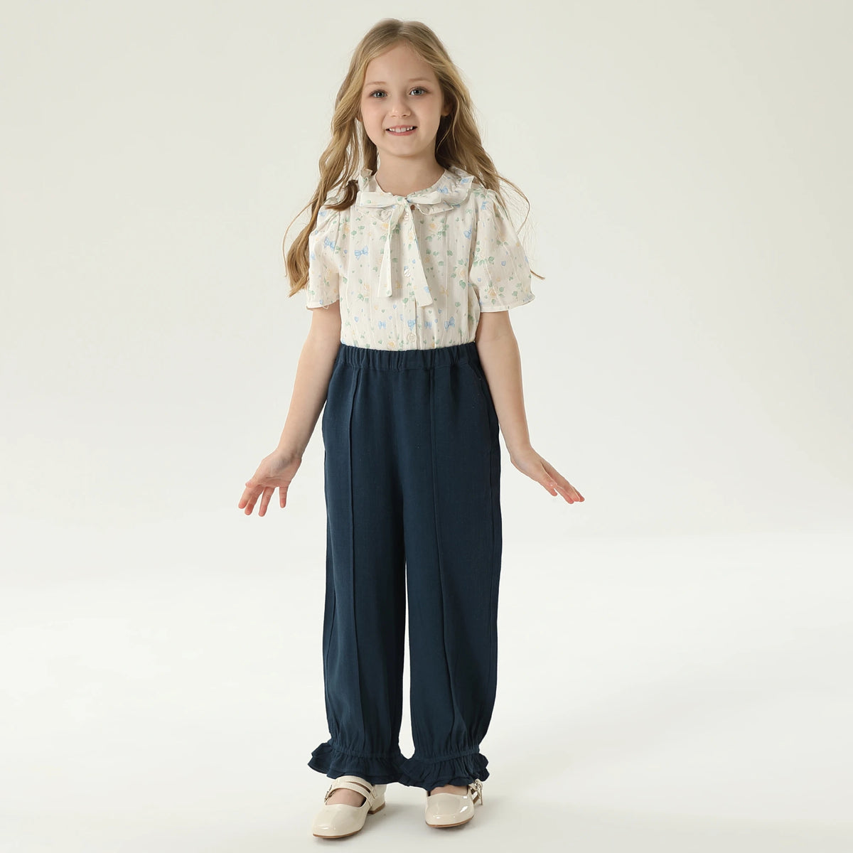 قميص بنمط الزهور للبنات