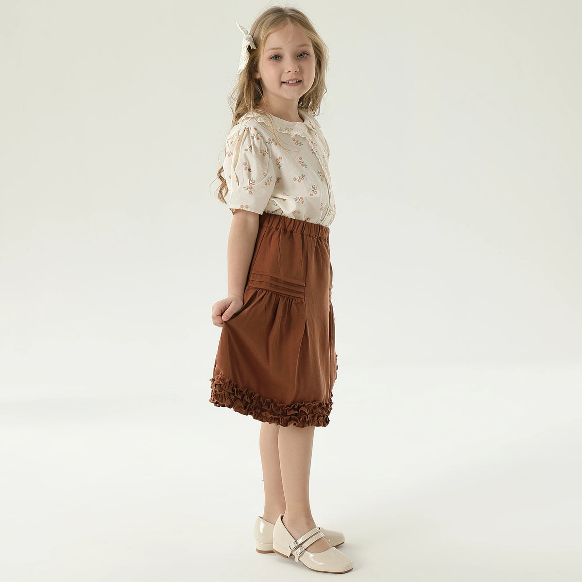 قميص بنمط الزهور للبنات