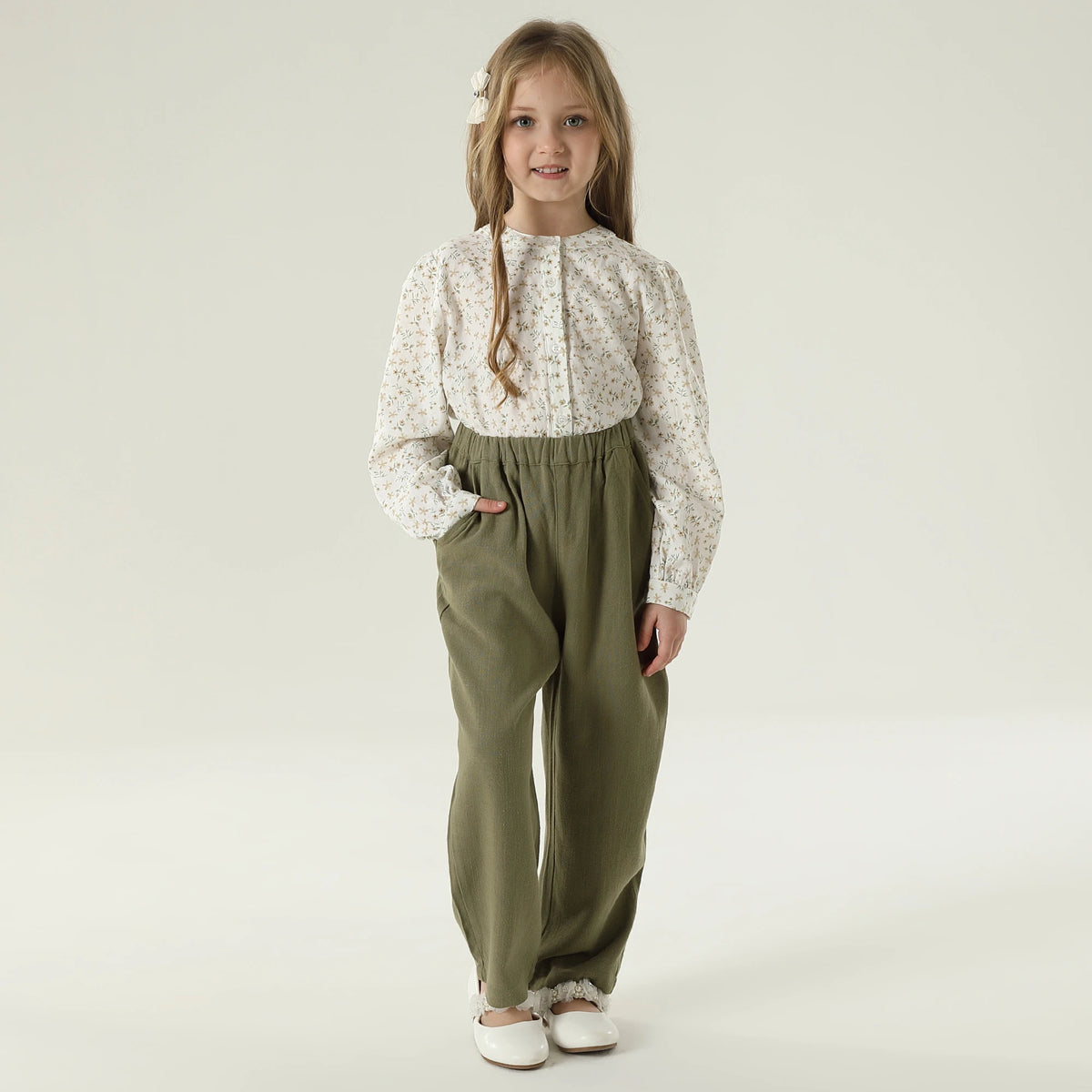 قميص بنمط الزهور للبنات