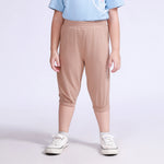 Khaki Plain Shorts for Girls Image