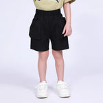 Black Plain Shorts for Boys Image