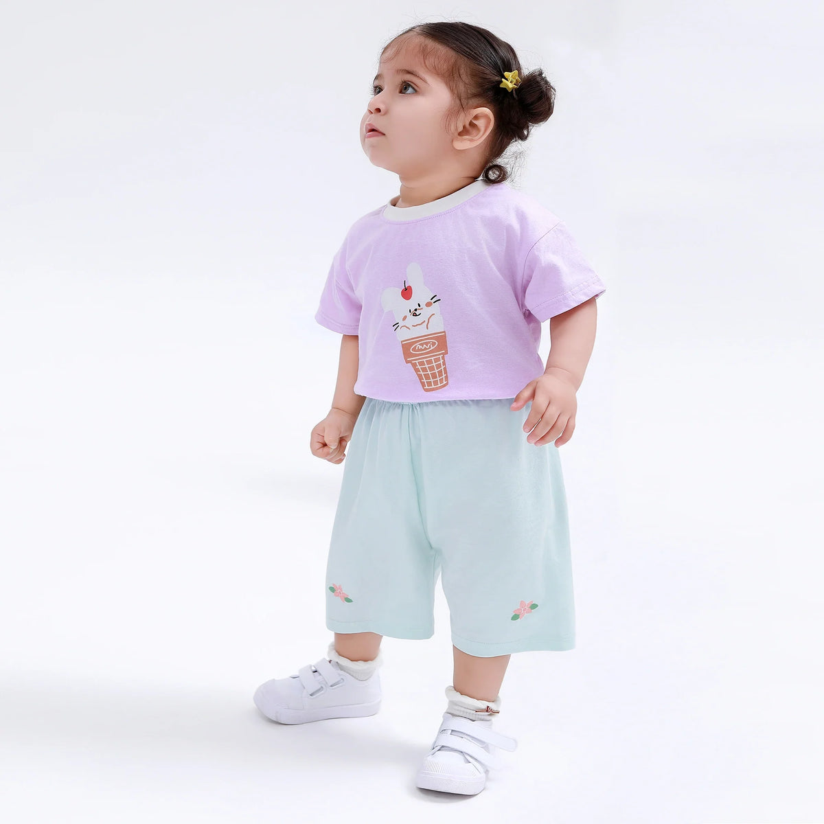 Floral Street Look Shorts for Baby Girl Image