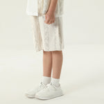 شورت كاجوال مزين بطباعة للأولاد