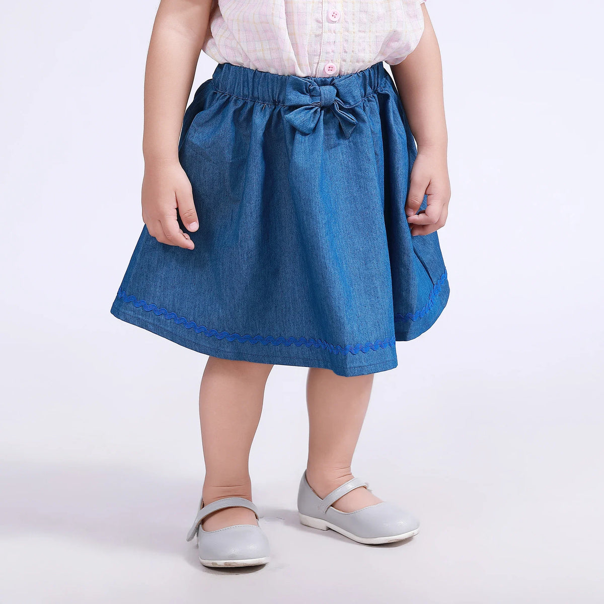 Embroidery Skirt for Baby Girl Blue Image