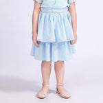 Light Blue Plain Skirt for Girls Image