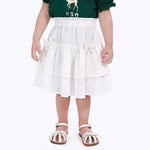 Off White Jacquard Casual Skirt for Baby girl Image