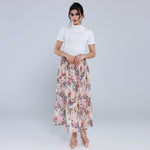 تنورة مزينة بنمط الزهور للنساء