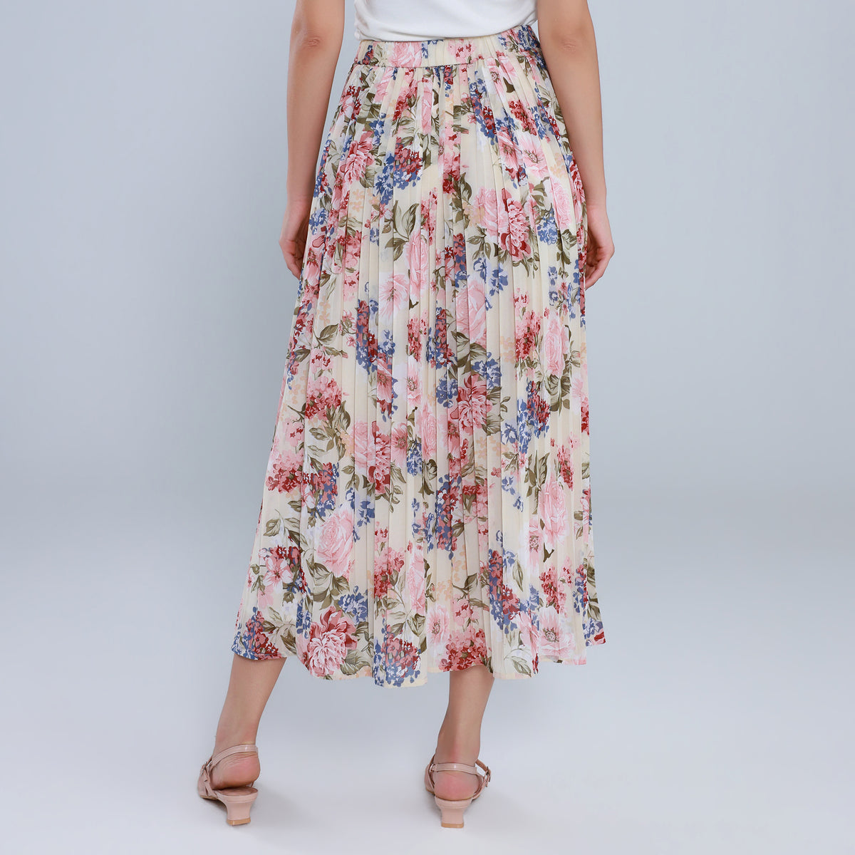 تنورة مزينة بنمط الزهور للنساء