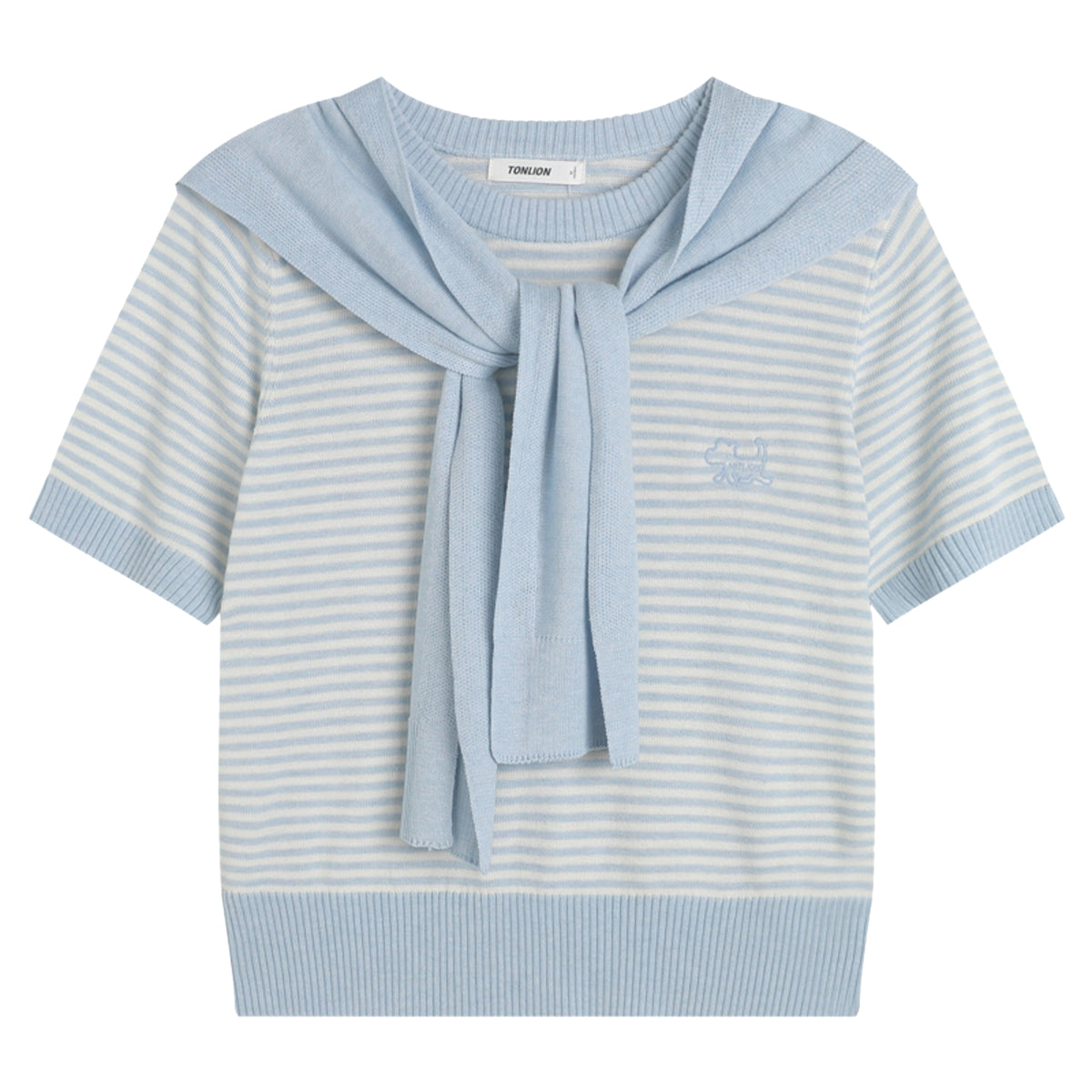 تيشيرت مخطط قطعتين للنساء