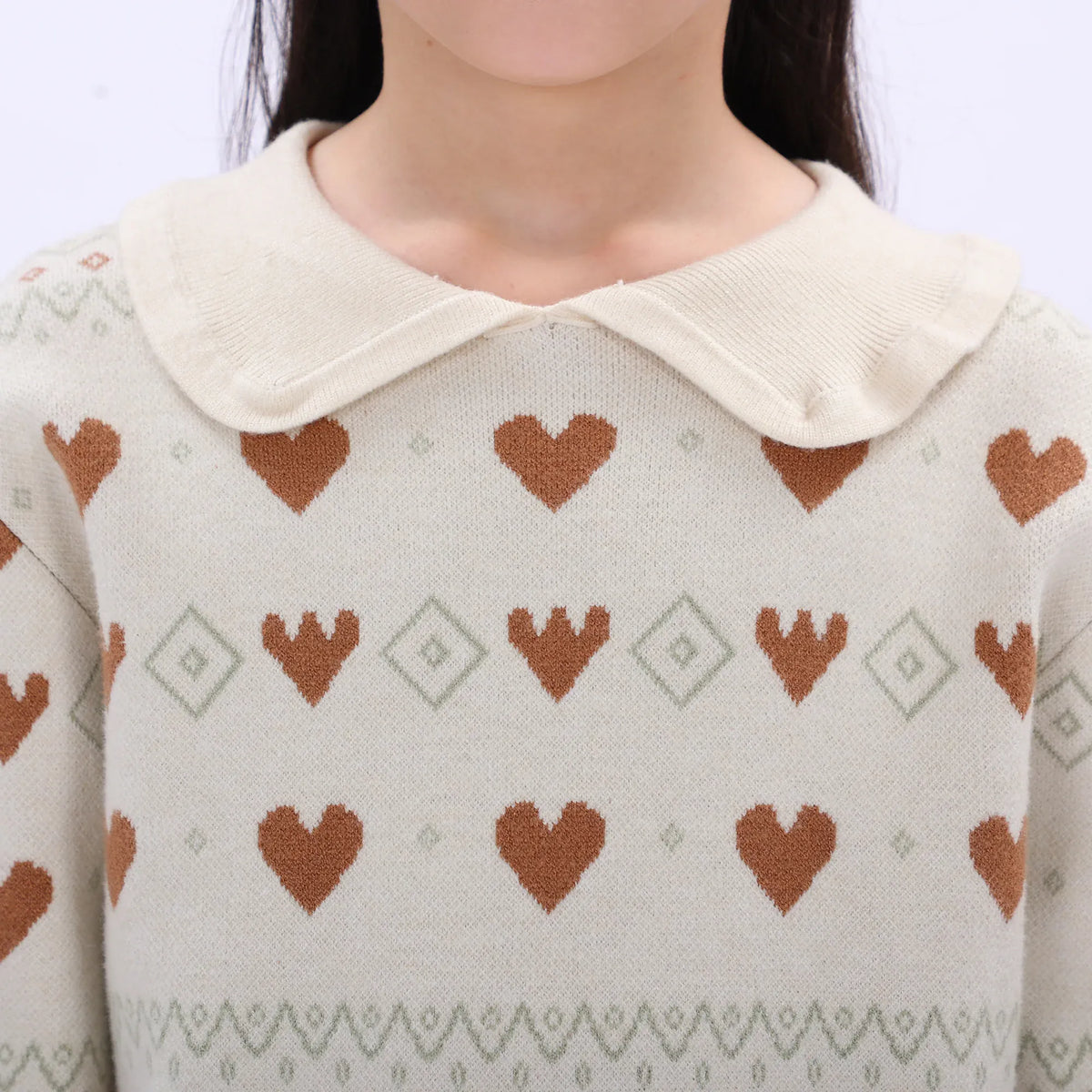Casual Jacquard Sweater for Girls Image