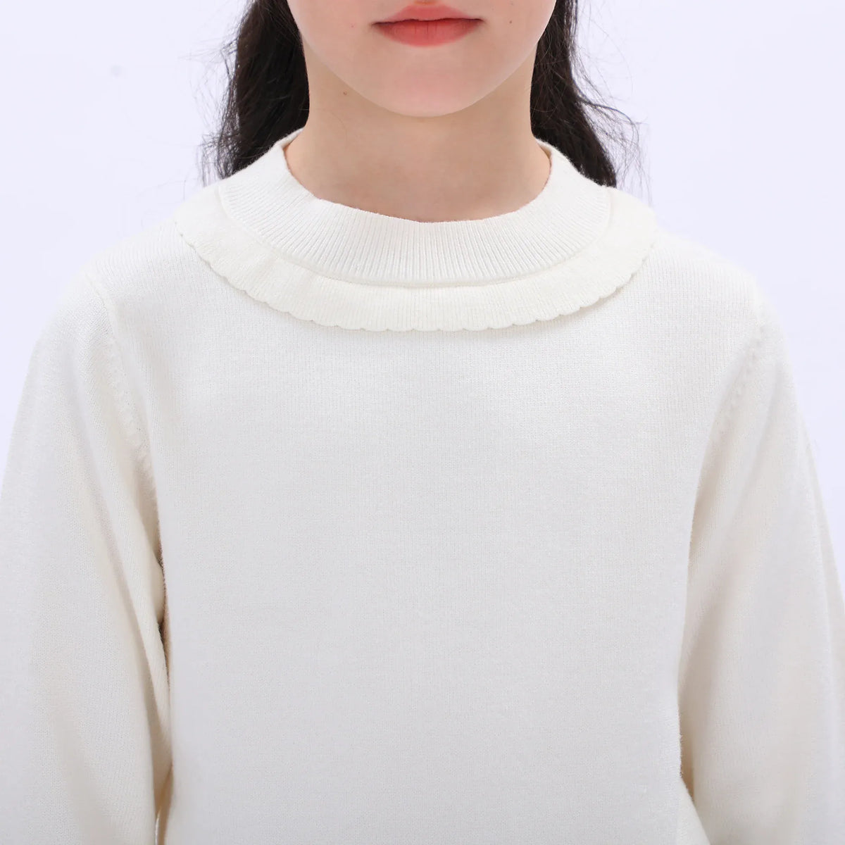 Casual Plain Sweater for Girls Image