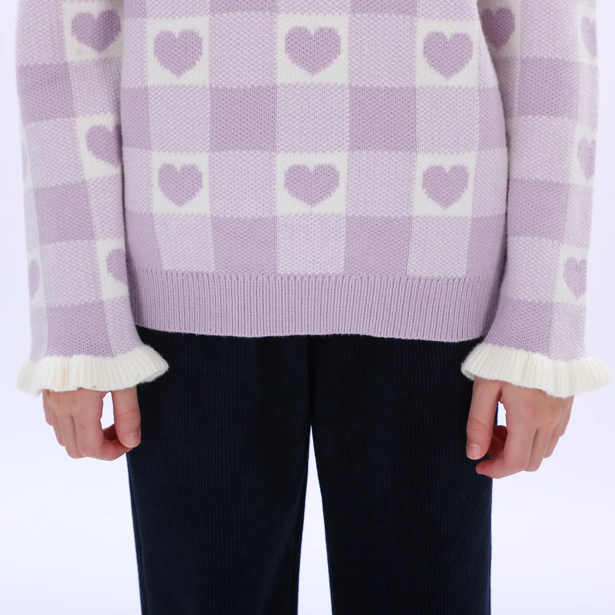 Casual Checked Sweater for Girls Image