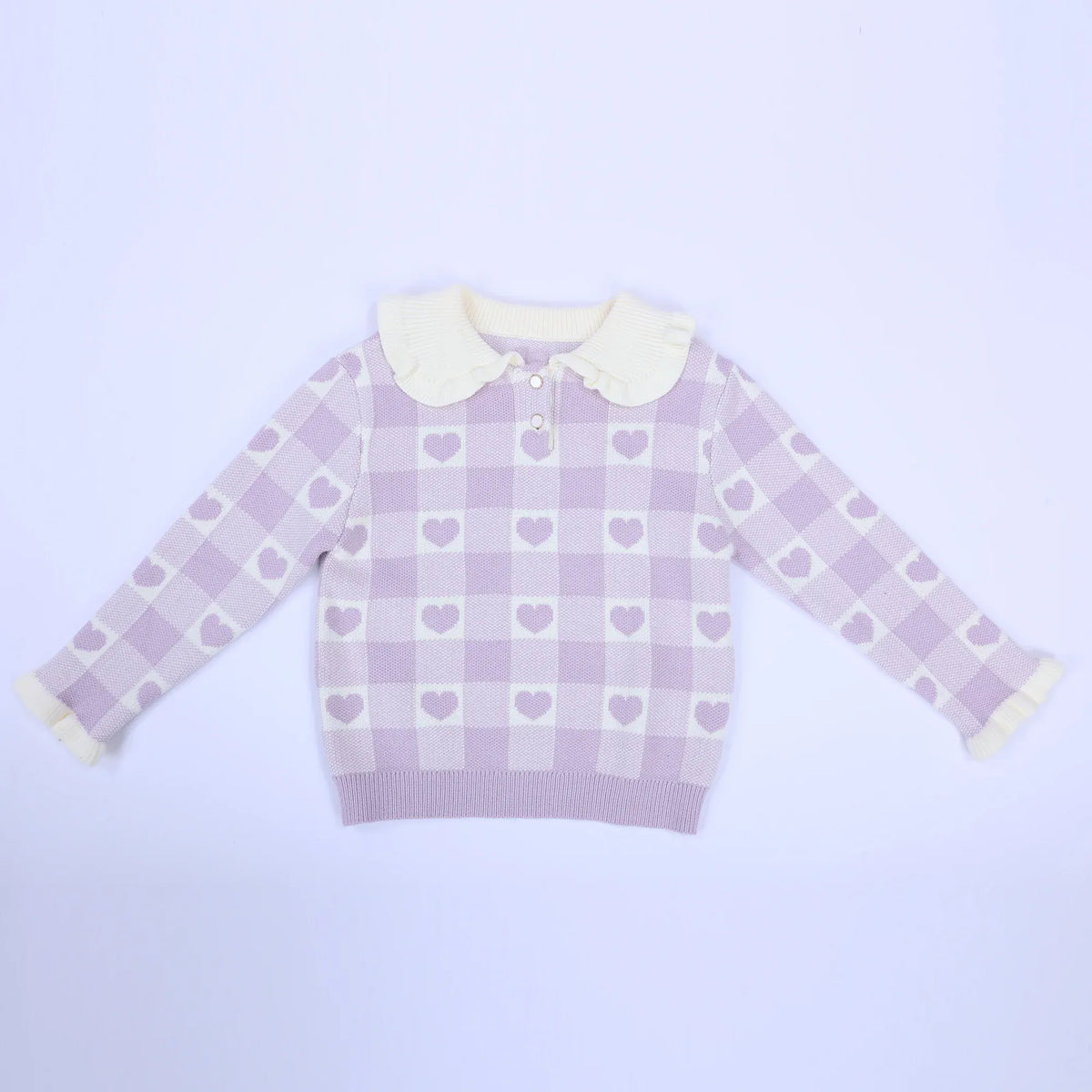 Casual Checked Sweater for Girls Image