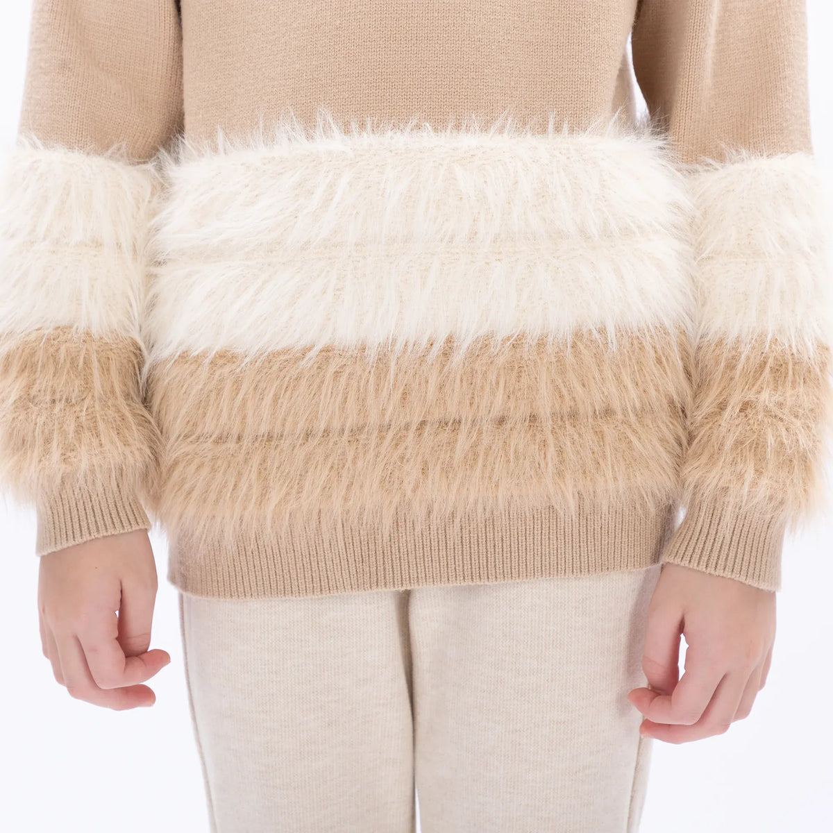 Casual Color-Blocked Sweater for Girls Image