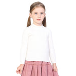 Off White Jacquard Classic Sweater for Girls Image