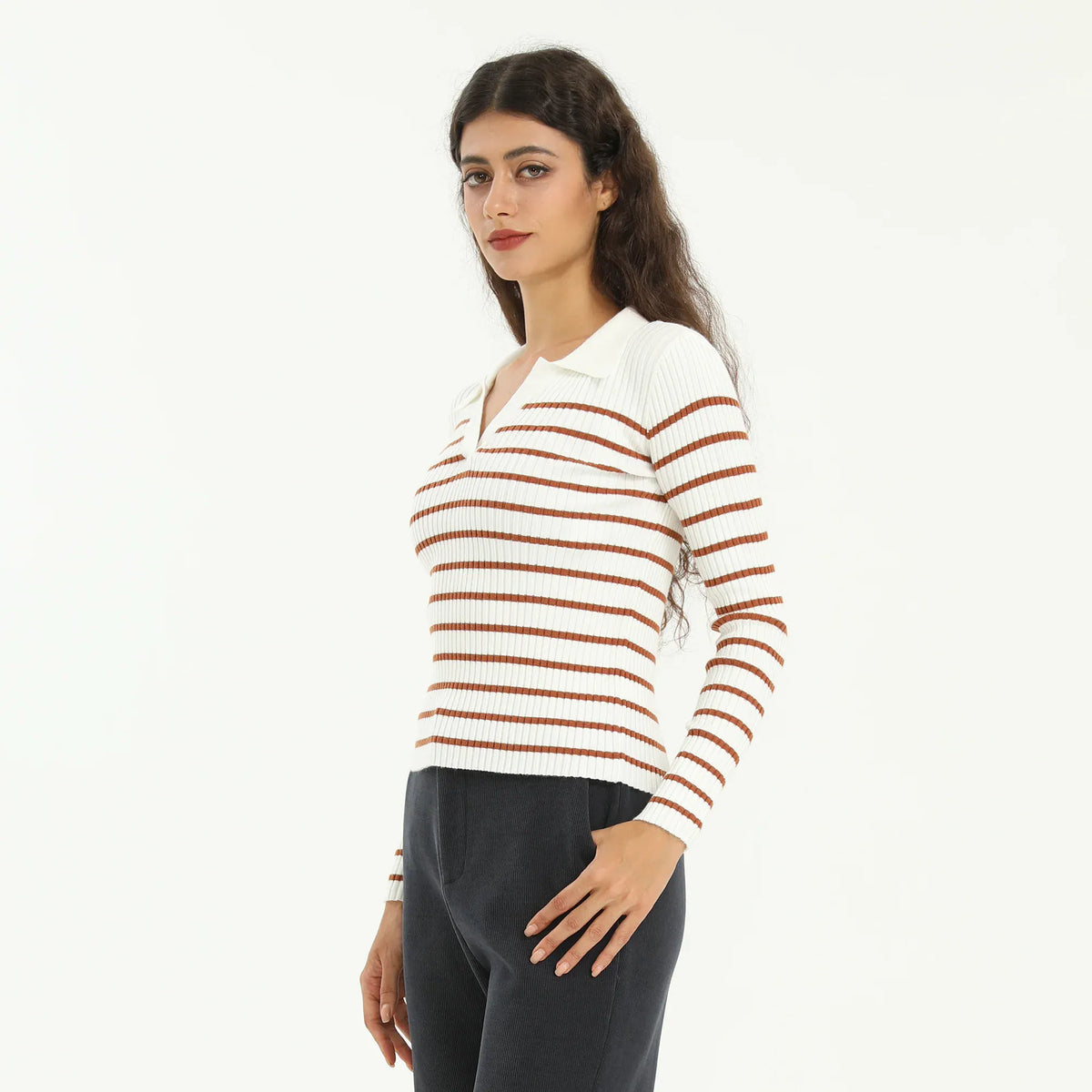 Elegant Striped Sweater for Women Image