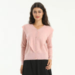 Pink Elegant Plain Sweater for Women Image