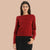 Red Elegant Plain Sweater for Women Image
