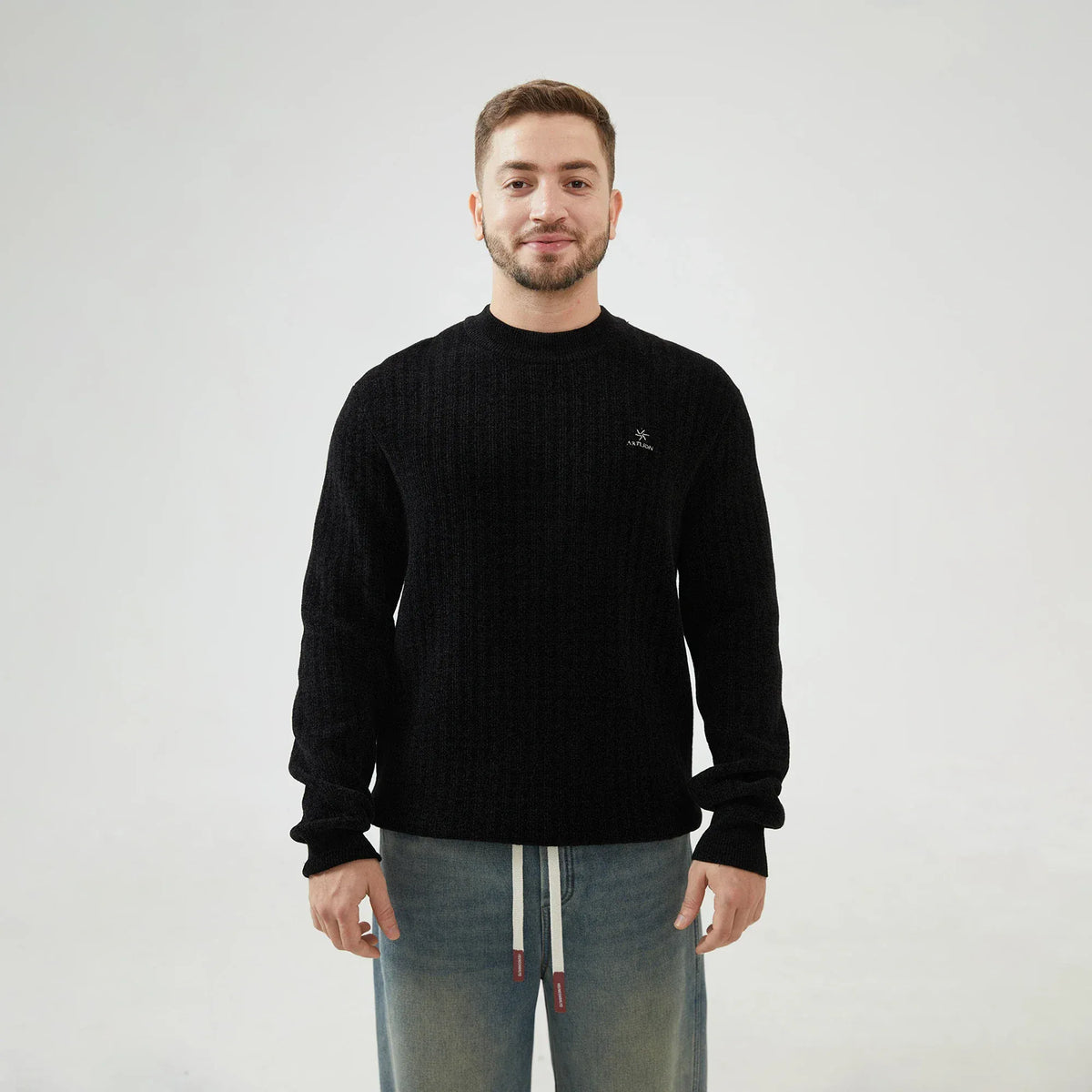 Embroidery Regular Sleeve Sweater with Tight for Men Image