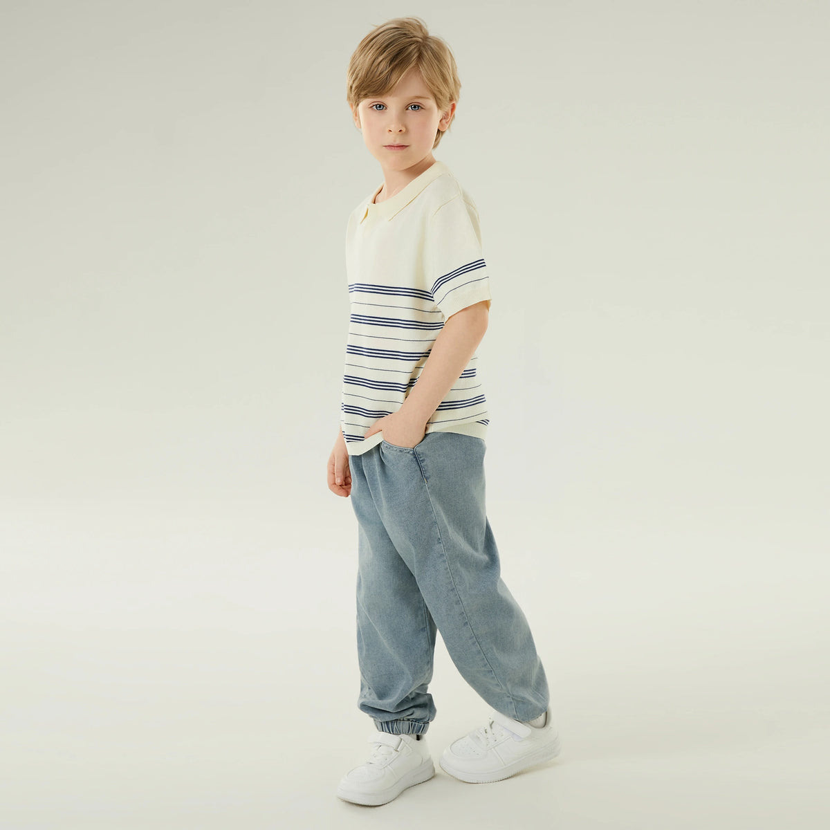 بولوشيرت كاجوال مخطط للأولاد