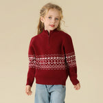 Prominent Print Sweater For Girls