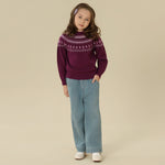 Prominent Print Sweater For Girls
