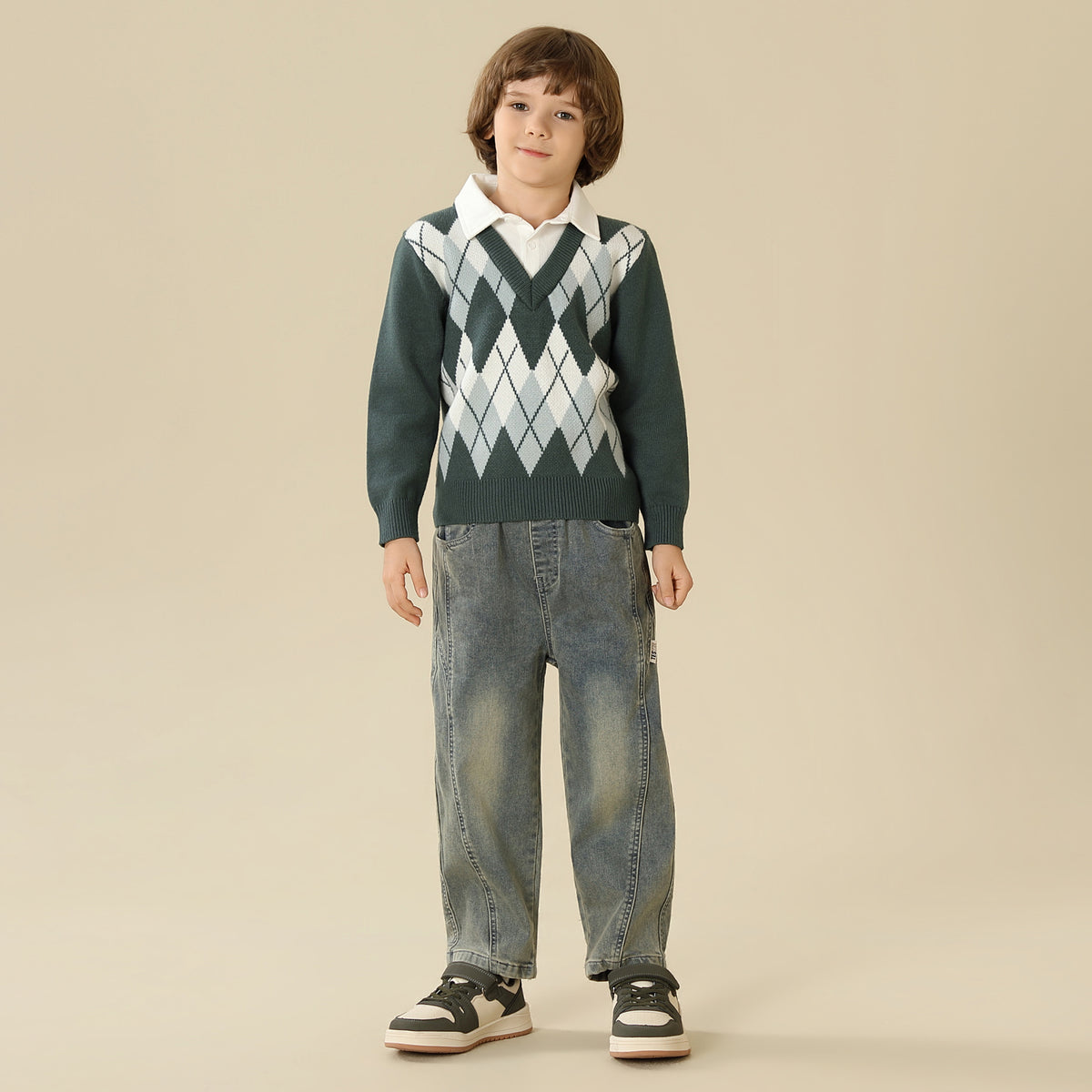 Checked Sweater For Boys