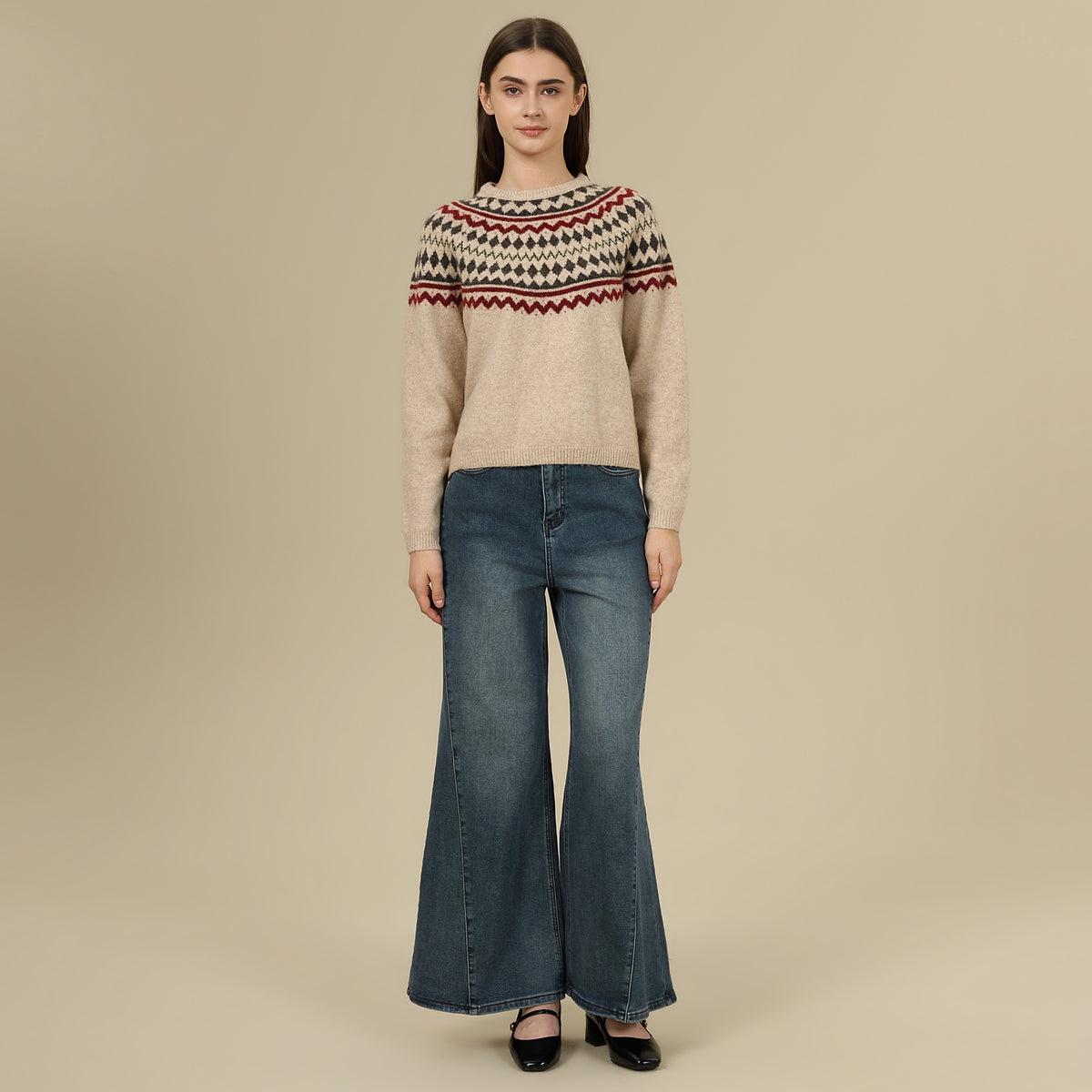Prominent Print Sweater For Women