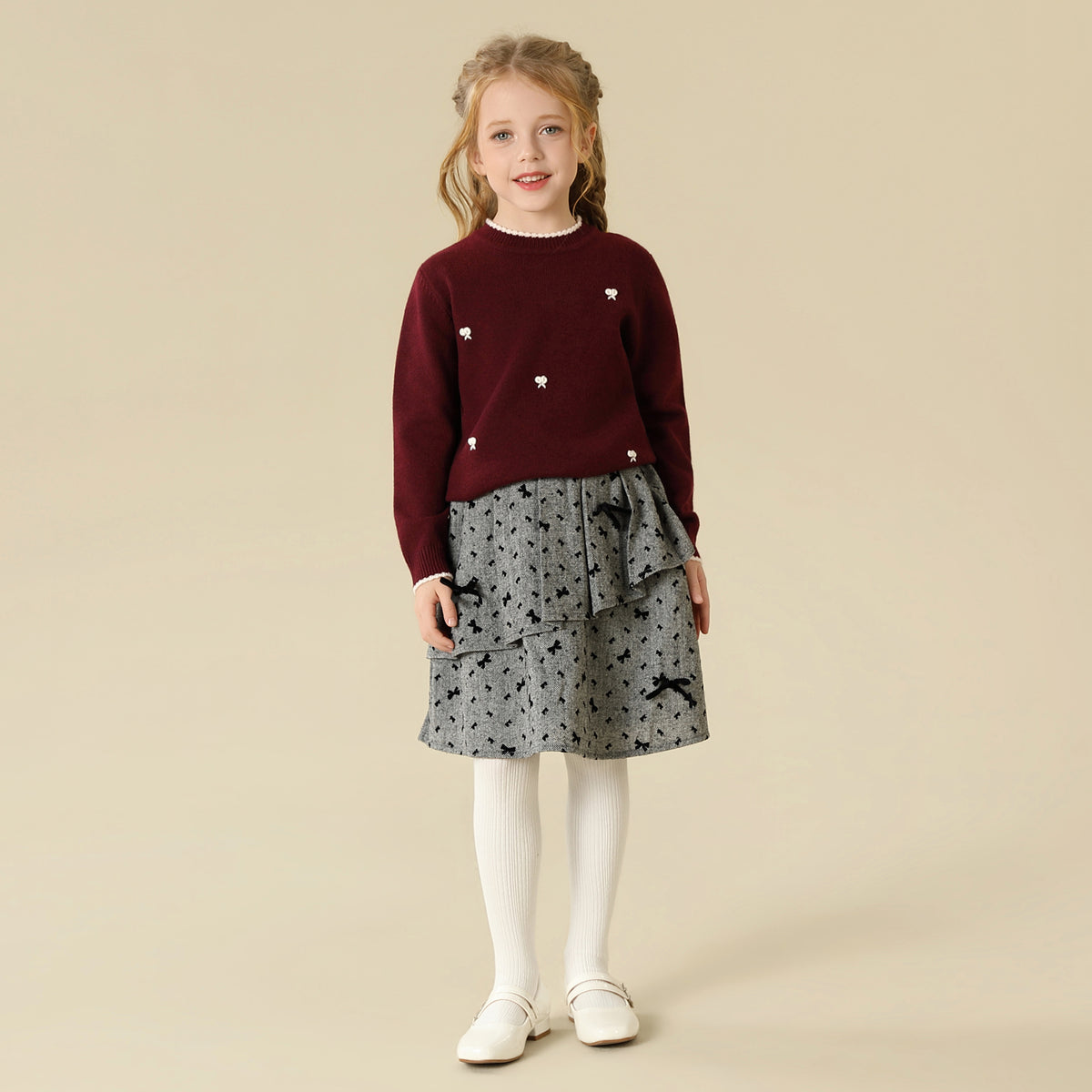 Prominent Print Sweater For Girls