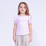 Purple Floral T.Shirt for Girls Image