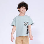 Printed T.Shirt for Boys Lake Green Image