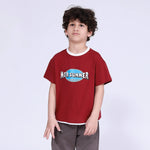 Maroon Printed T.Shirt for Boys Image
