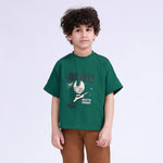 Printed T.Shirt for Boys Dark Green Image