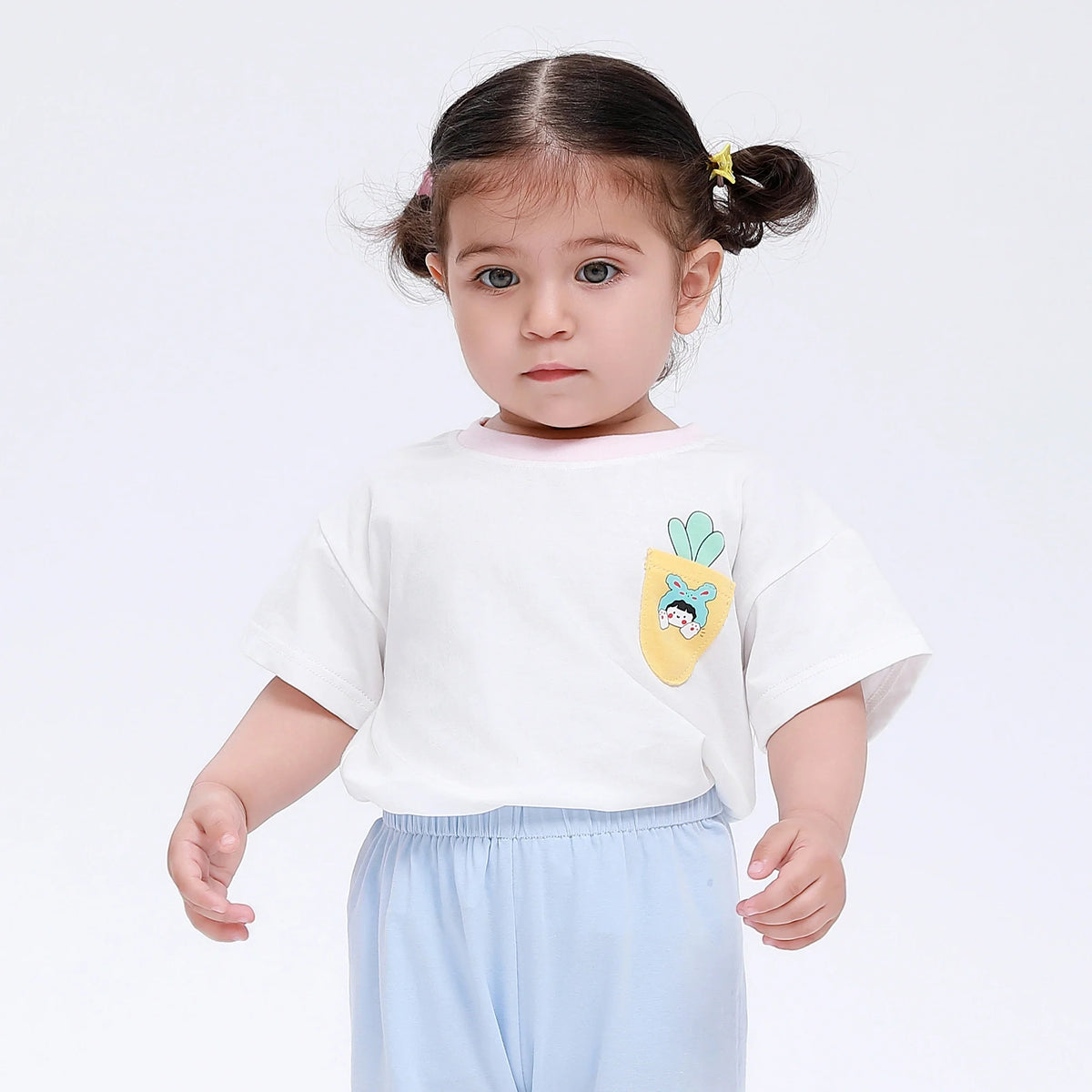 Printed Street Look T.Shirt for Baby Girl White Image