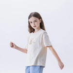 Beige Printed Fashion T.Shirt For Girls Image