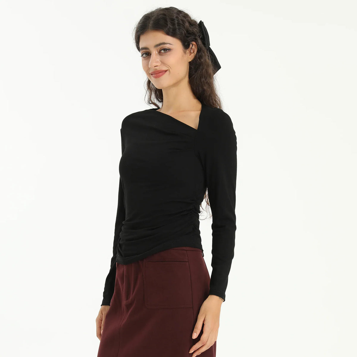 Elegant Plain T.Shirt for Women Image