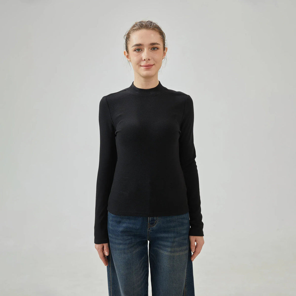 Plain Slim Sleeve T.Shirt with Tight for Women Image