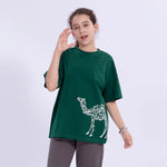 Green Printed Casual T.Shirt for Girls Image