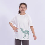 White Printed Casual T.Shirt for Girls Image