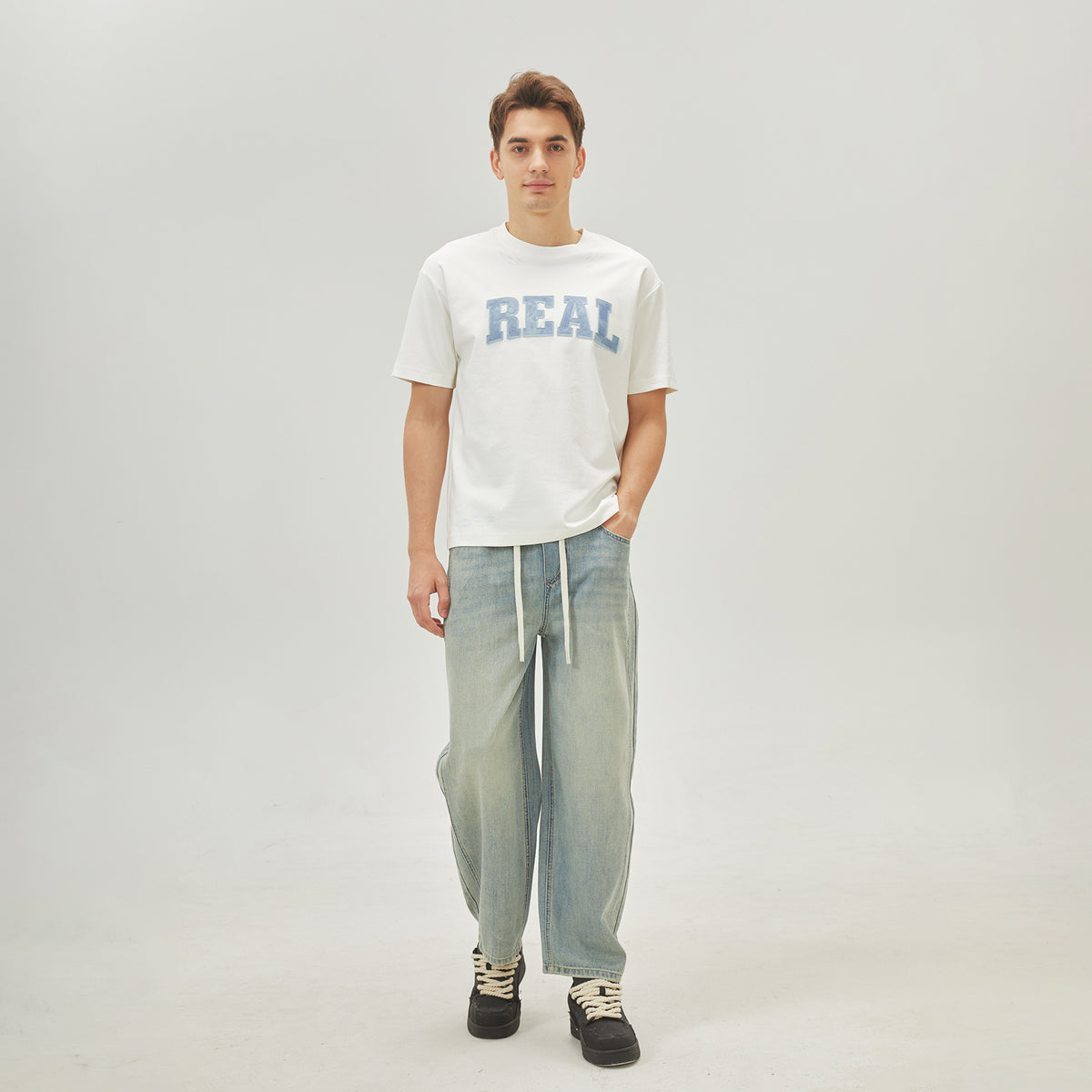 Street Look Embroidery T.Shirt For Men