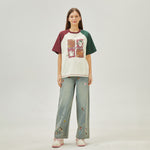 تيشيرت بألوان متداخلة بإطلالة عصرية للنساء