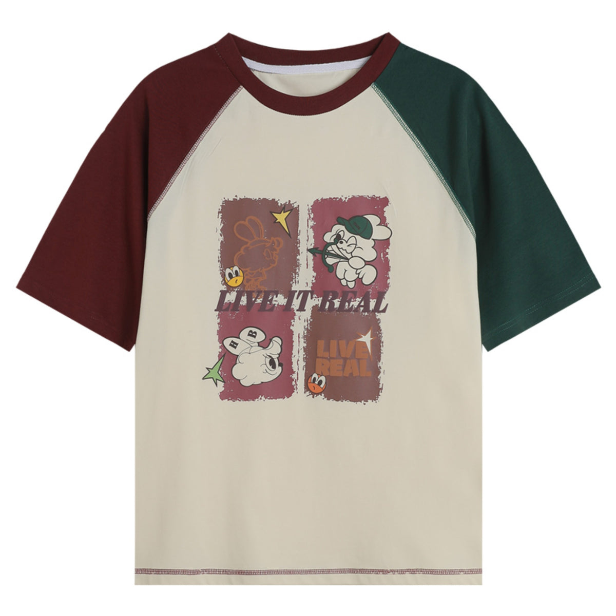 تيشيرت بألوان متداخلة بإطلالة عصرية للنساء